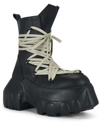 Rick Owens Porterville Army Mega Tractor Boots in Black for