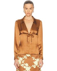 Versace - Tie Front Blouse - Lyst