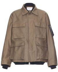 Sacai Men S Wtaps Cotton Back Satin Jacket in Black for Men