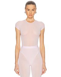 Wardrobe NYC - Sheer Cap Sleeve Bodysuit - Lyst