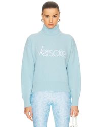 Versace - 90's Embroidered Knit Sweater - Lyst