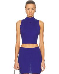 Courreges - Mock Neck Light Rib Top - Lyst