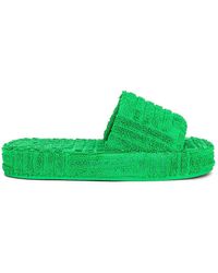 Bottega Veneta Cotton Sponge Slides in Green | Lyst