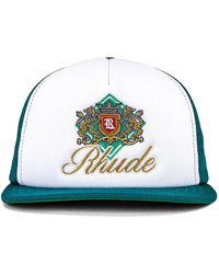 Womens Mens Accessories Mens Hats Rhude World Championship Team Logo-embroidered Twill And Mesh Trucker Cap in Black 