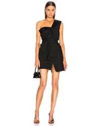 Lyst Tibi Tuxedo Dress In Black Alexander Deconstructed Tie Front Tuxedo Dress Lyst