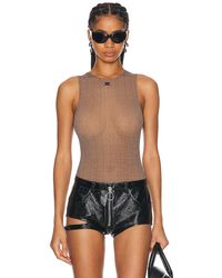Courreges - Buckle Checked 2nd Skin Bodysuit Top - Lyst