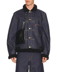 Sacai - X Levi's Denim Collab Button Down Denim Jacket - Lyst