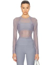 Beyond Yoga - Show Off Mesh Long Sleeve Cropped Top - Lyst