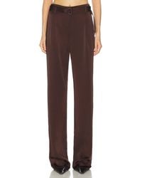 LAPOINTE - Lightweight Satin High Waisted Belted Pant - Lyst