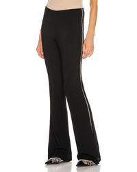 Area Slim Flared Pant With Crystal Trim - Black