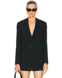 Courreges - Strap Wool Tailored Jacket - Lyst