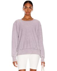 Les Tien Crop Crew Sweatshirt - Purple