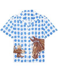 Bode - Jockey Dot Short Sleeve Shirt - Lyst