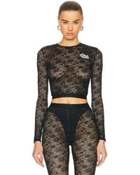 Alessandra Rich - Stretch Lace Top - Lyst