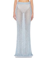 Area - Sequin Crochet Maxi Skirt - Lyst