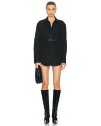 Alexander Wang - Button Down Tunic Dress With Leather Belt - Lyst