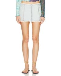 Siedres - Loran Crystal Embellished Denim Mini Skirt - Lyst