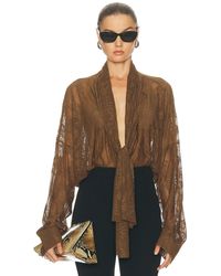 Norma Kamali - For Fwrd Super Oversized Boyfriend Stretch Lace Bodysuit - Lyst