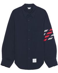 Thom Browne - 4 Bar Snap Front Shirt Jacket - Lyst