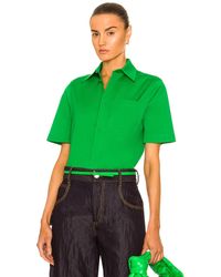 Bottega Veneta - Compact Poplin Short Sleeve Shirt - Lyst