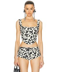 Area - Dalmatian Denim Corset Top - Lyst