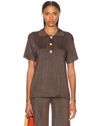 Calle Del Mar - Short Sleeve Wide Rib Polo Top - Lyst