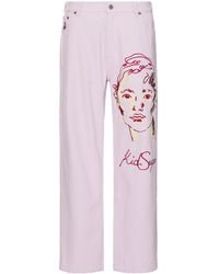 Kidsuper - Embroidered Girl Face Pants - Lyst