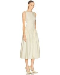 knee length dresses for ladies Double Cowl Lady Length Dress in Crème – Mirror Palais main image 1