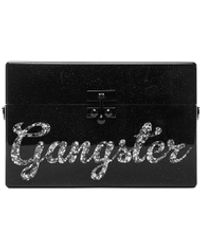 Edie Parker Small Trunk Gangster Clutch - Black