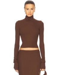 ÉTERNE - Cropped Fitted Turtleneck Top - Lyst
