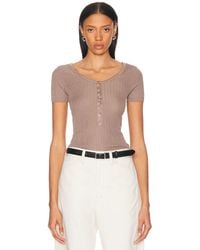 Lemaire - Button Ribbed Bodysuit - Lyst