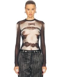 Jean Paul Gaultier - Body Lace Mariniere Long Sleeve Top - Lyst
