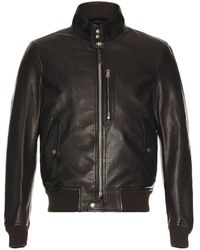 Tom Ford - Grain Leather Harrington Jacket - Lyst