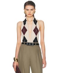 Mugler - Argyle Wool Bodysuit - Lyst