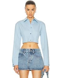 Alexander Wang - Long Sleeve Copped Button Up Top - Lyst