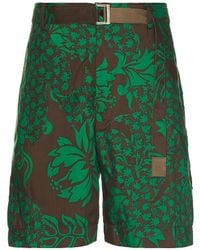 Sacai - Floral Embroidered Patch Shorts - Lyst