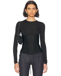 Mugler - Long Sleeve Corset Top - Lyst