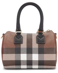 Burberry Nova Check Bowling Bag in Brown | Lyst