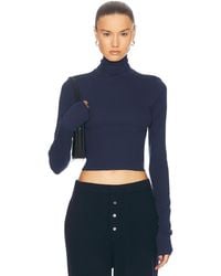 ÉTERNE - Cropped Fitted Turtleneck Top - Lyst