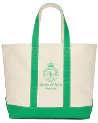 Sporty & Rich - Crown Logo Embroidered Two Tone Tote Bag - Lyst