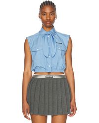 Miu Miu - Cropped Button Up Top - Lyst