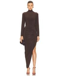 Norma Kamali - Long Sleeve Turtleneck Side Drape Gown - Lyst