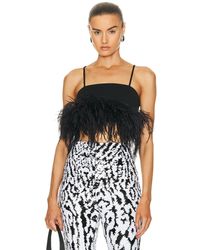Ila - Till Feather Trimmed Crop Top - Lyst