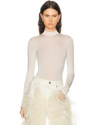 LAPOINTE - Jersey Mock Neck Bodysuit - Lyst
