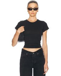 ÉTERNE - Fitted Crewneck Short Sleeve Top - Lyst
