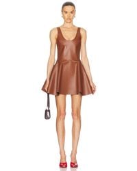 JW Anderson Circle Skirt Henley Dress in Brown | Lyst