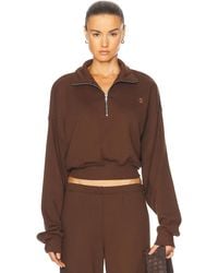 ÉTERNE - Cropped Half Zip Sweatshirt - Lyst