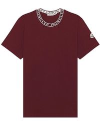 Moncler - Short Sleeve Neck Logo T-shirt - Lyst