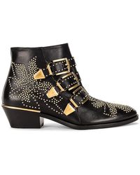 Chloé - Boots Susanna Nappa Leather Black Rivets Gold - Lyst