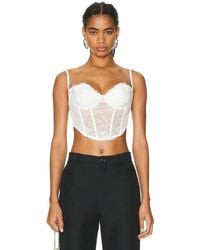 Fleur du Mal - Bella Embroidery Open Back Bustier - Lyst